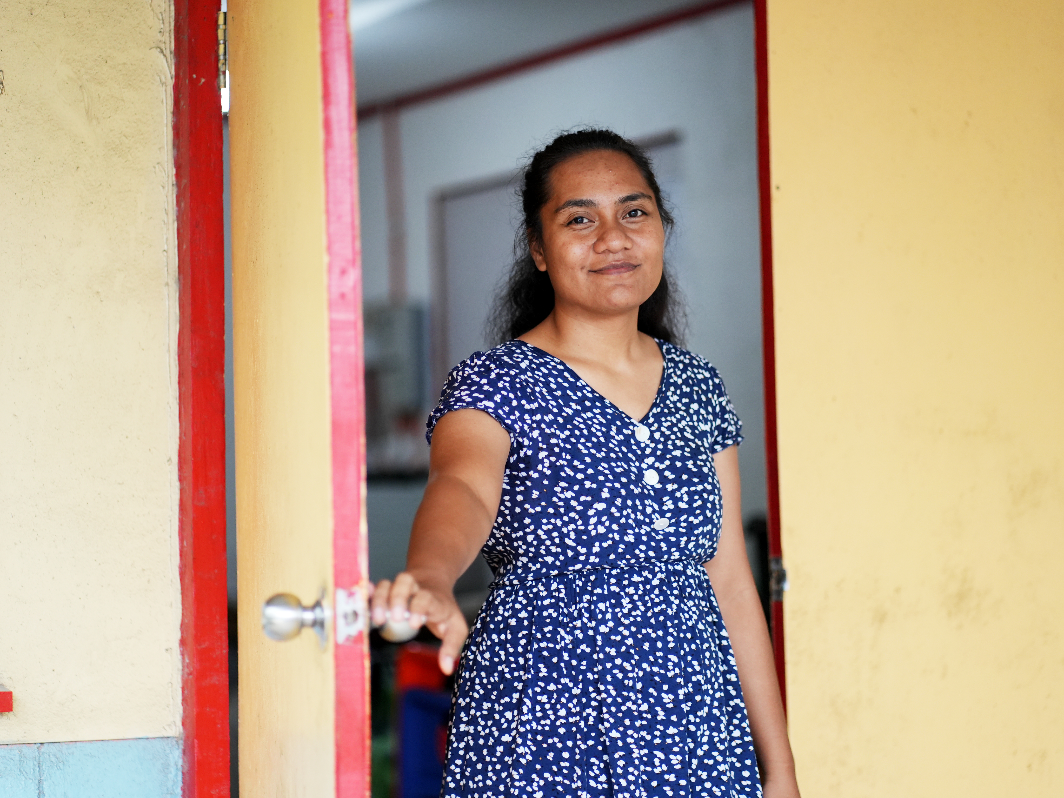 Mesepele pictured at the Fuligafou office in Funafuti. 